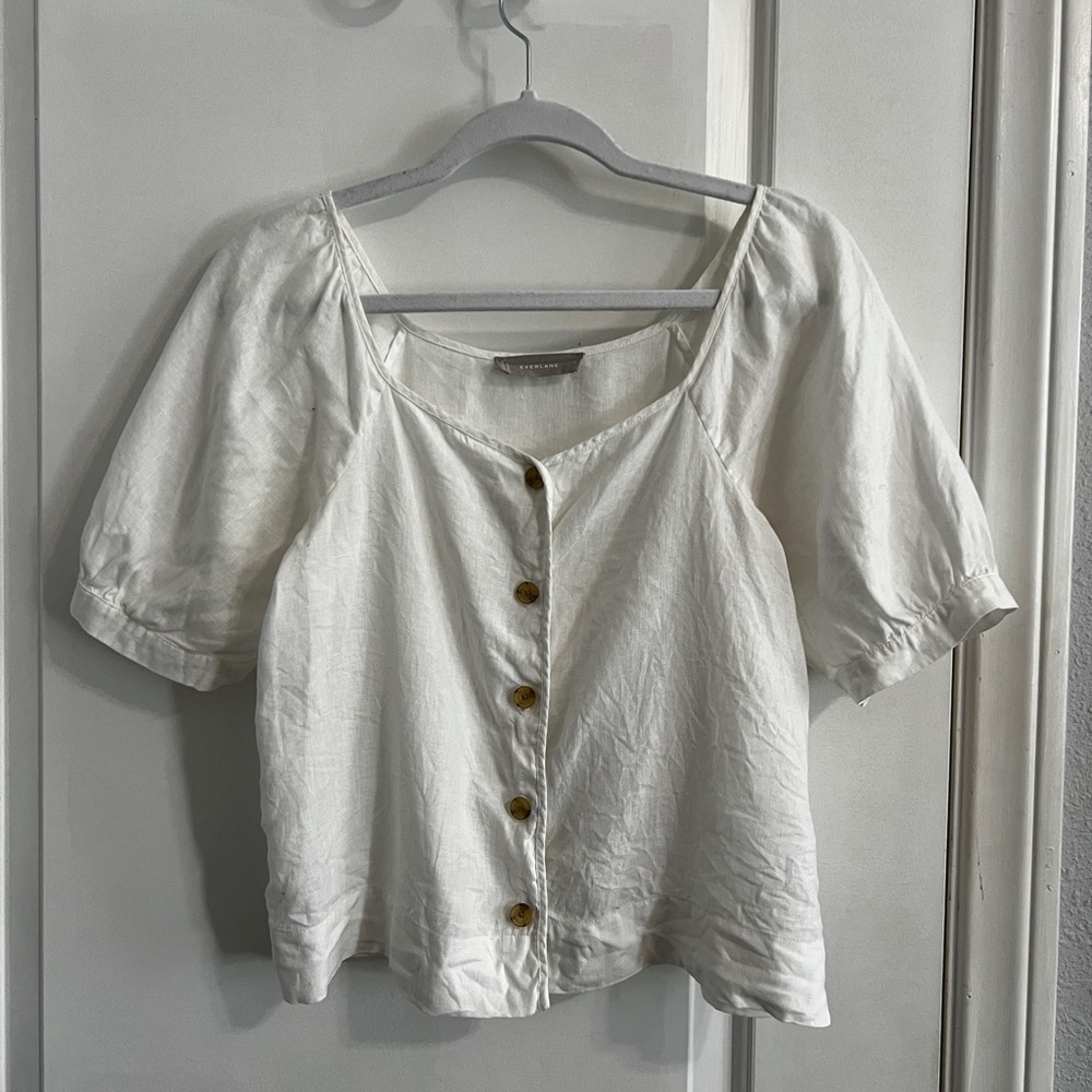 Linen Puff Sleeve Top - Everlane